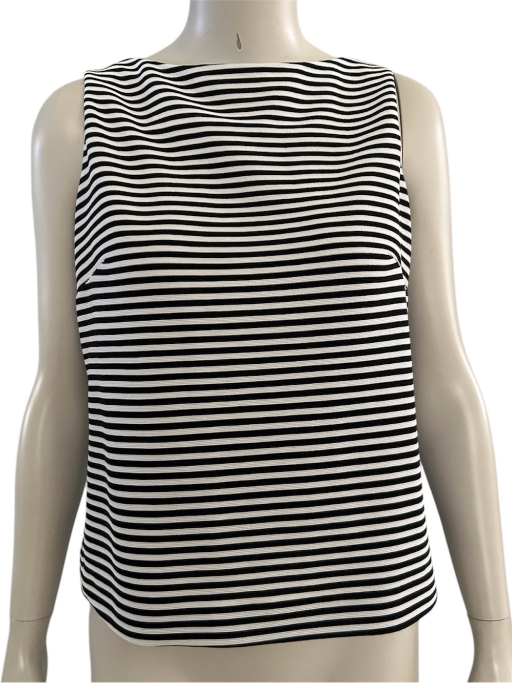 Vintage David Warren Petites New York Striped Sleeveless Boatneck Top (19” PTP) - Picture 15 of 16